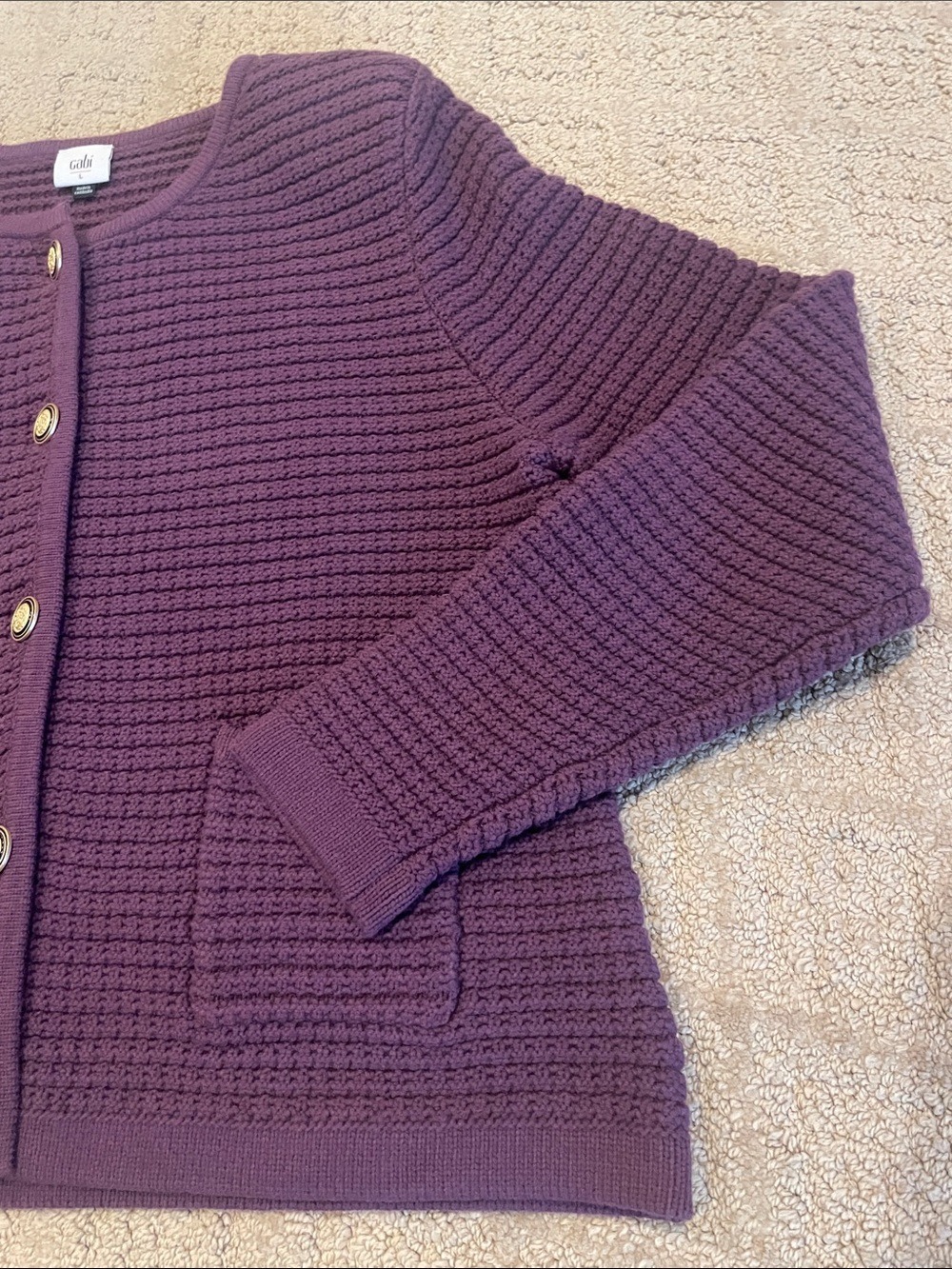 CAbi Purple Knit Button-Front Cardigan - Picture 3 of 5